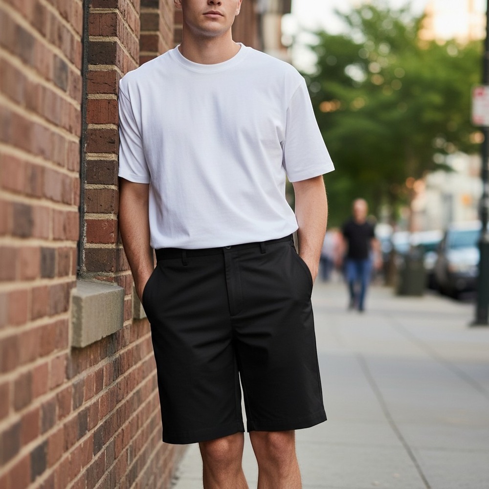 IZOD‎ Golf Mens Performance Flat Front Shorts Black Size 40 Moisture Wicking